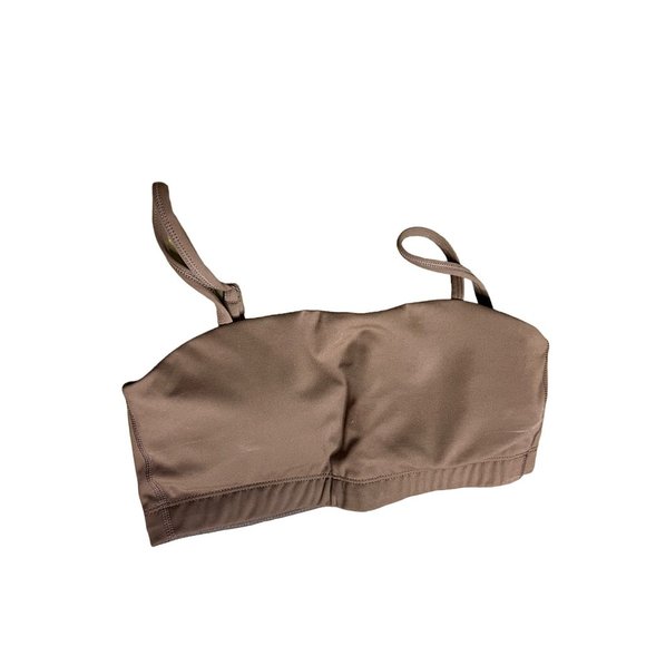 Womens Light Brown Bandeau Sports Bras Bralette Adjustable Straps - Picture 3 of 3